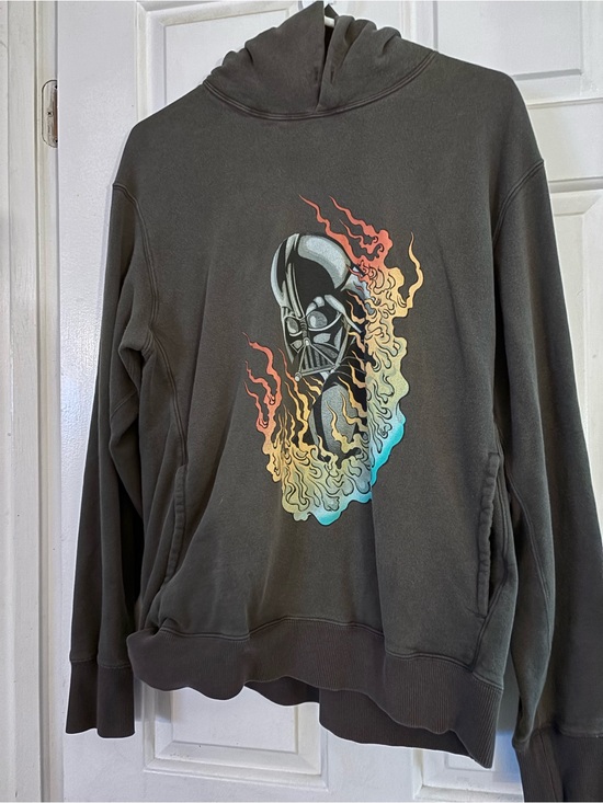Other - Men's Hooded Sweatshirt with Gradient Flame Graphic -